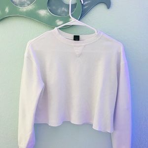 White long sleeve crop top